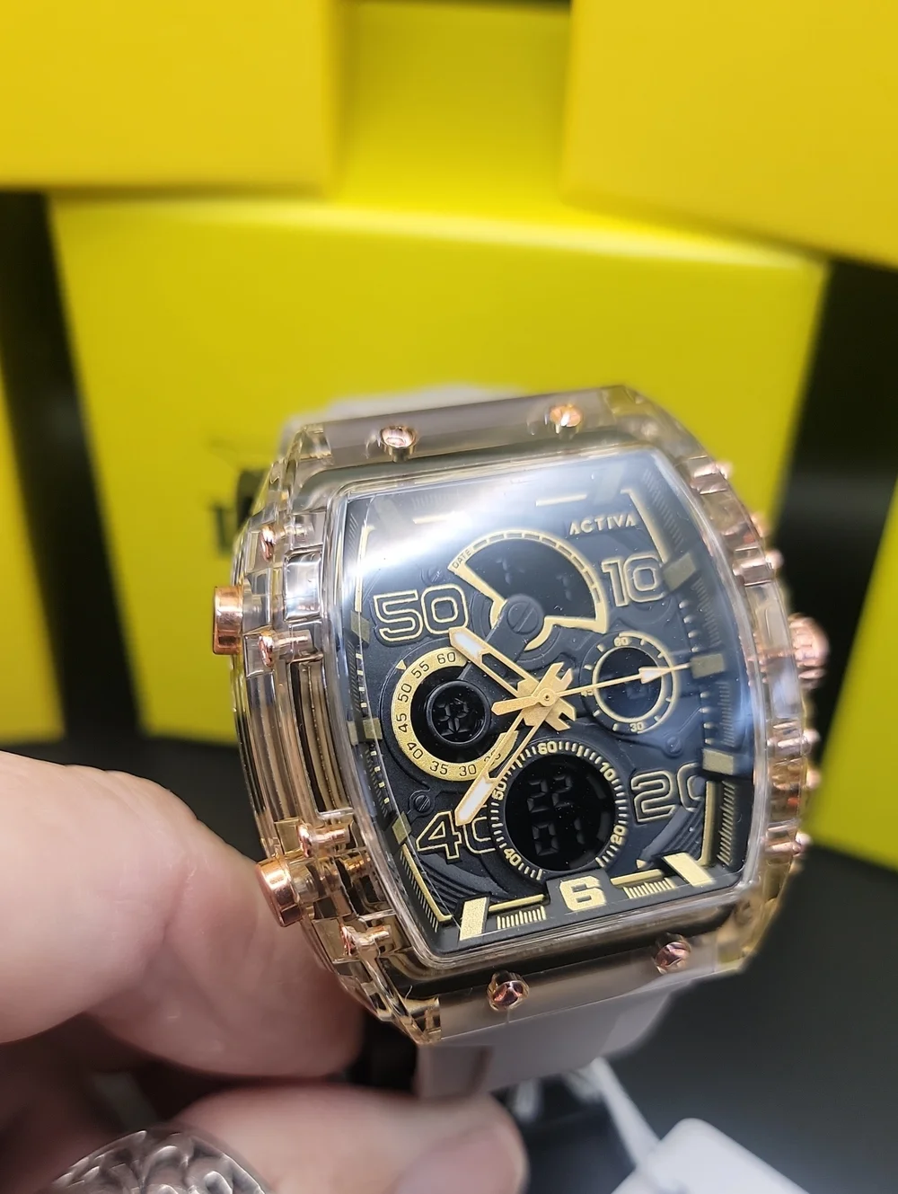 Activa Vion X Invicta Digital Essentials Men's Watch - 45mm. Apricot ACW8109-00